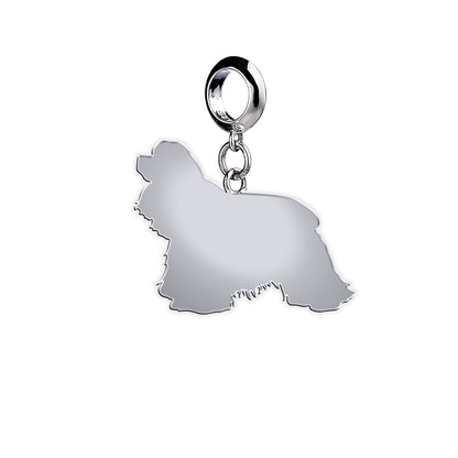 American Cocker Spaniel Silhouette Silver Charm - MYLEE London