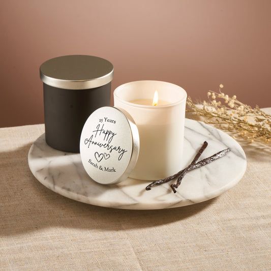 Anniversary Soy Wax Scented Candle With Personalised Metal Lid - MYLEE London