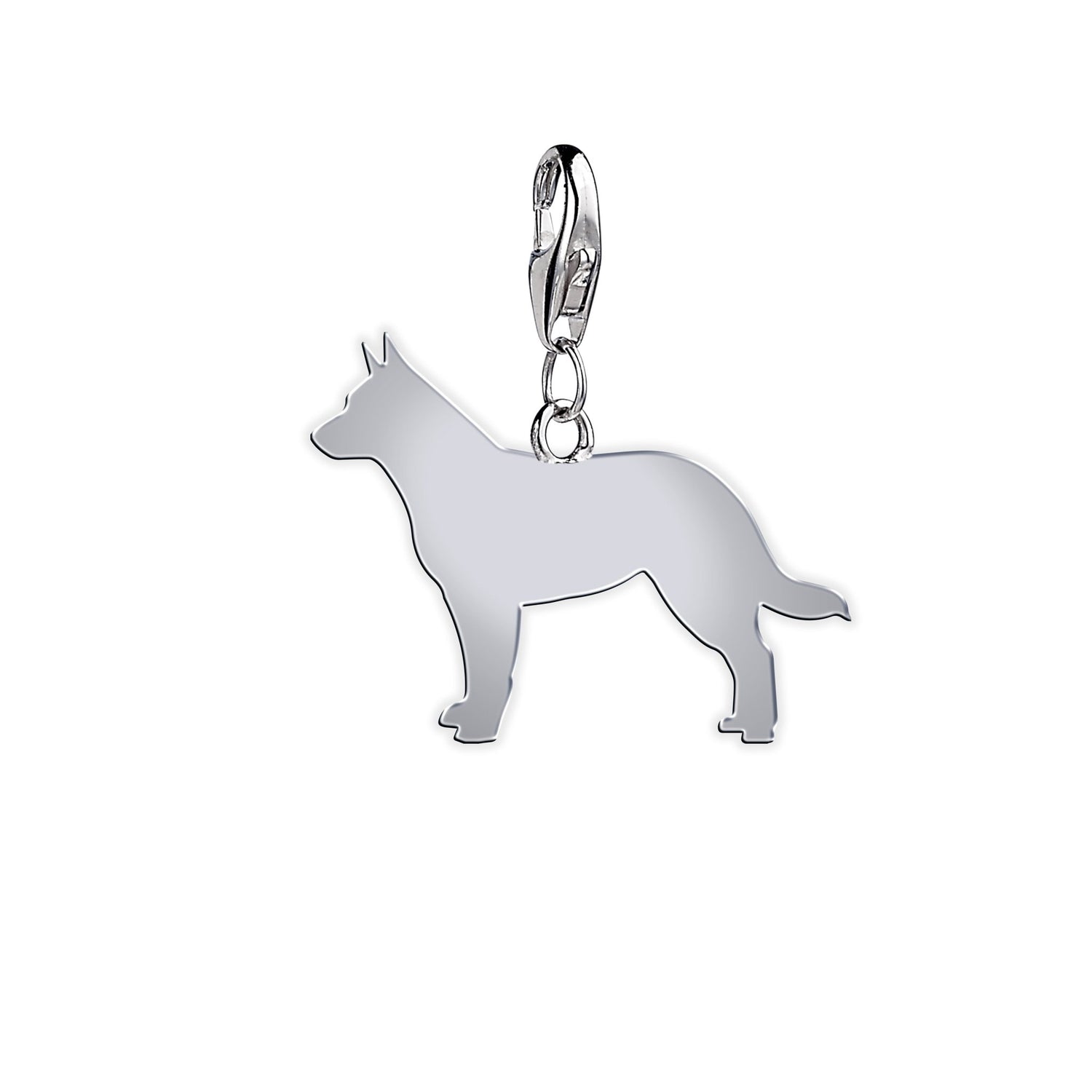 Australian Cattle Dog Silhouette Silver Charm - MYLEE London