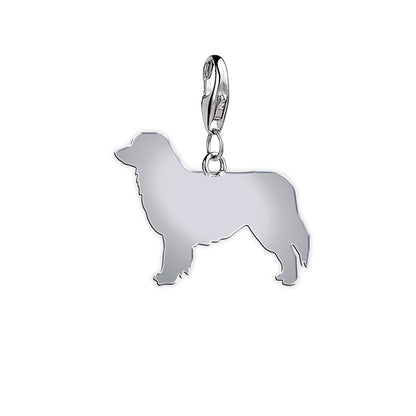 Australian Shepherd Silhouette Silver Charm - MYLEE London