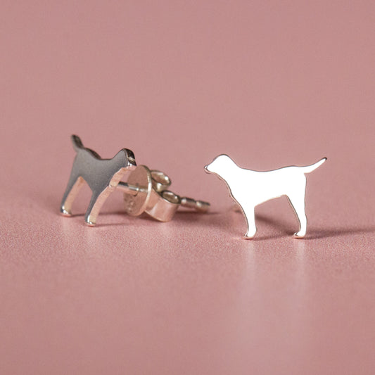 Labrador Silver Stud Earrings