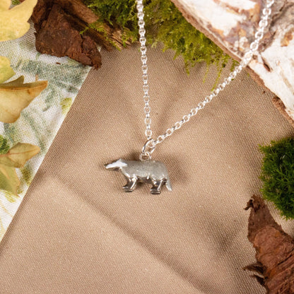 Badger Necklace - Enamelled Sterling Silver - MYLEE London