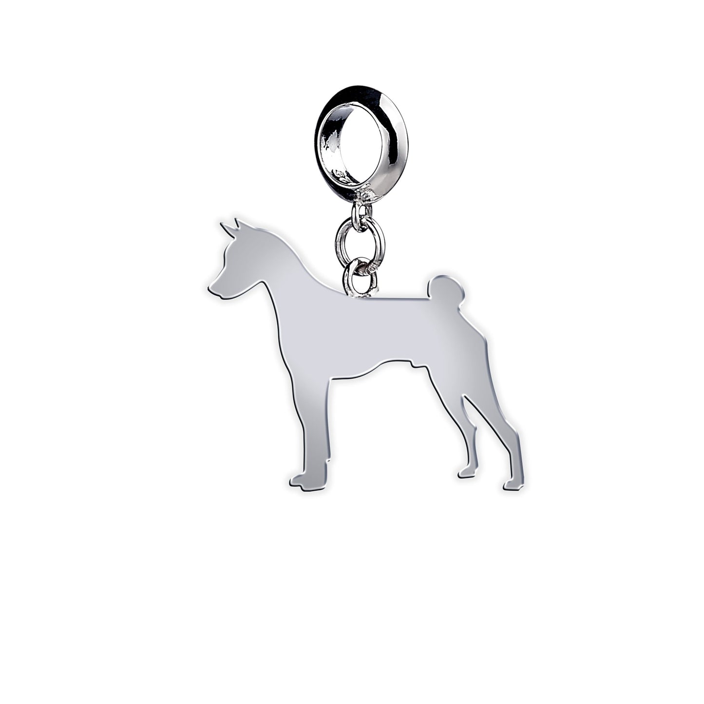 Basenji Silhouette Silver Charm - MYLEE London