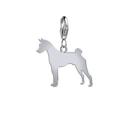 Basenji Silhouette Silver Charm - MYLEE London