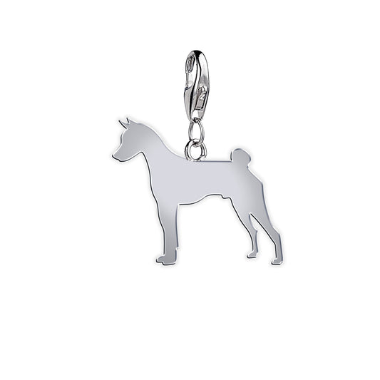 Basenji Silhouette Silver Charm - MYLEE London