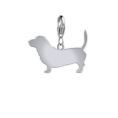 Basset Bleu de Gascogne Silhouette Silver Charm - MYLEE London