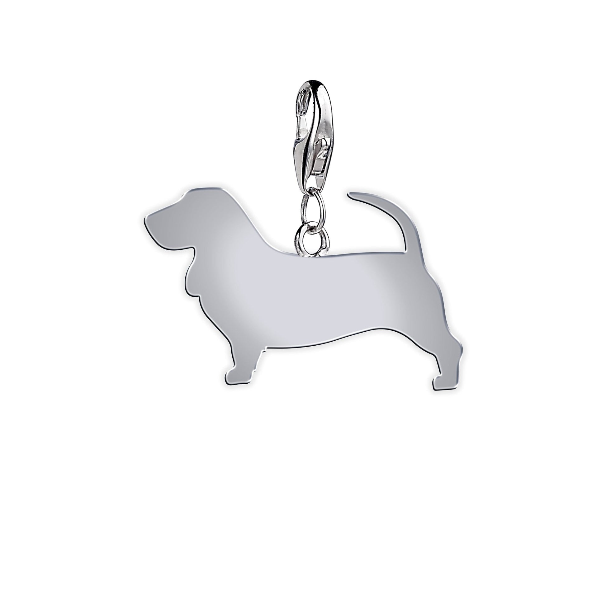 Basset Fauve De Bretagne Silhouette Silver Charm - MYLEE London