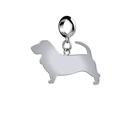 Basset Fauve De Bretagne Silhouette Silver Charm - MYLEE London