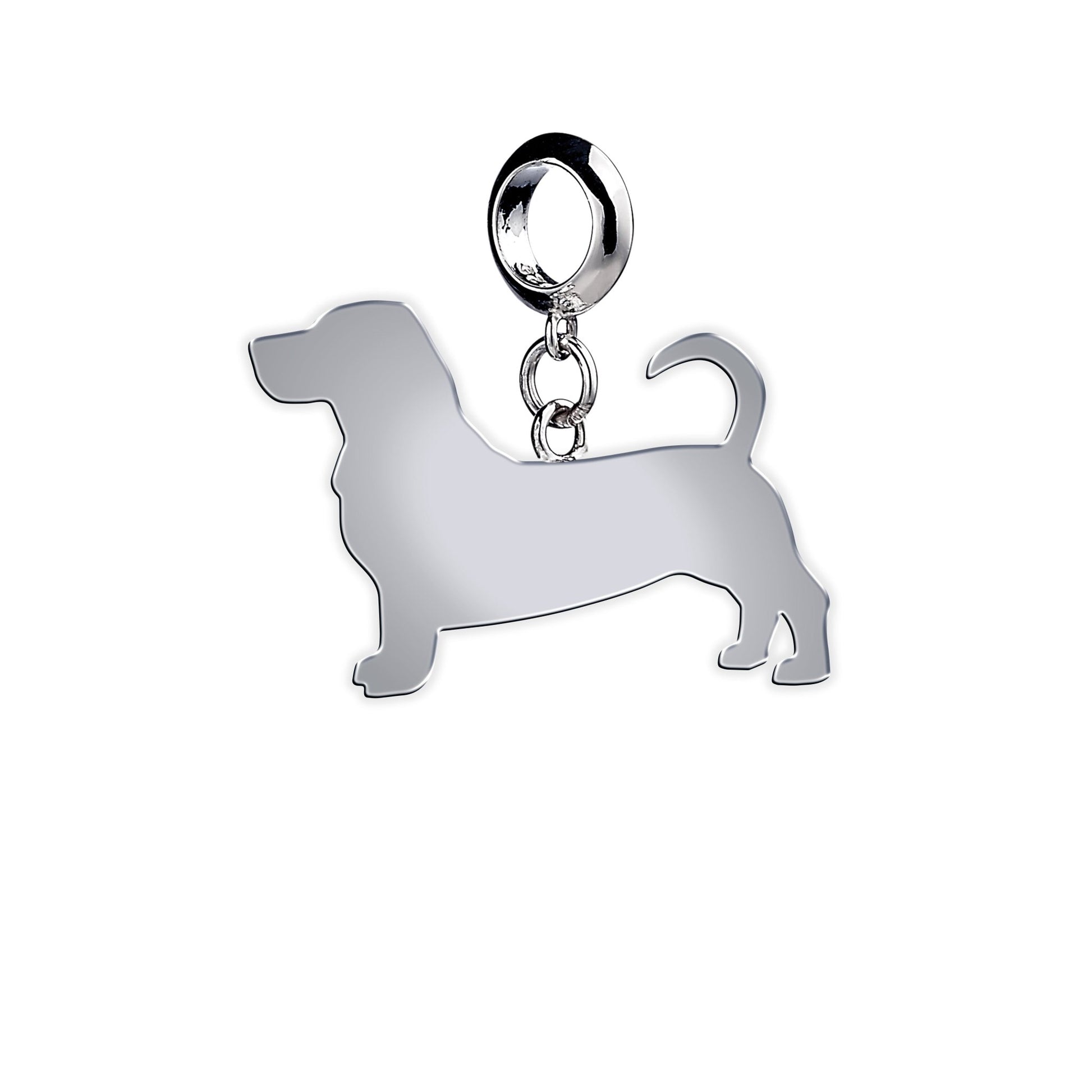 Basset Hound Silhouette Silver Charm - MYLEE London