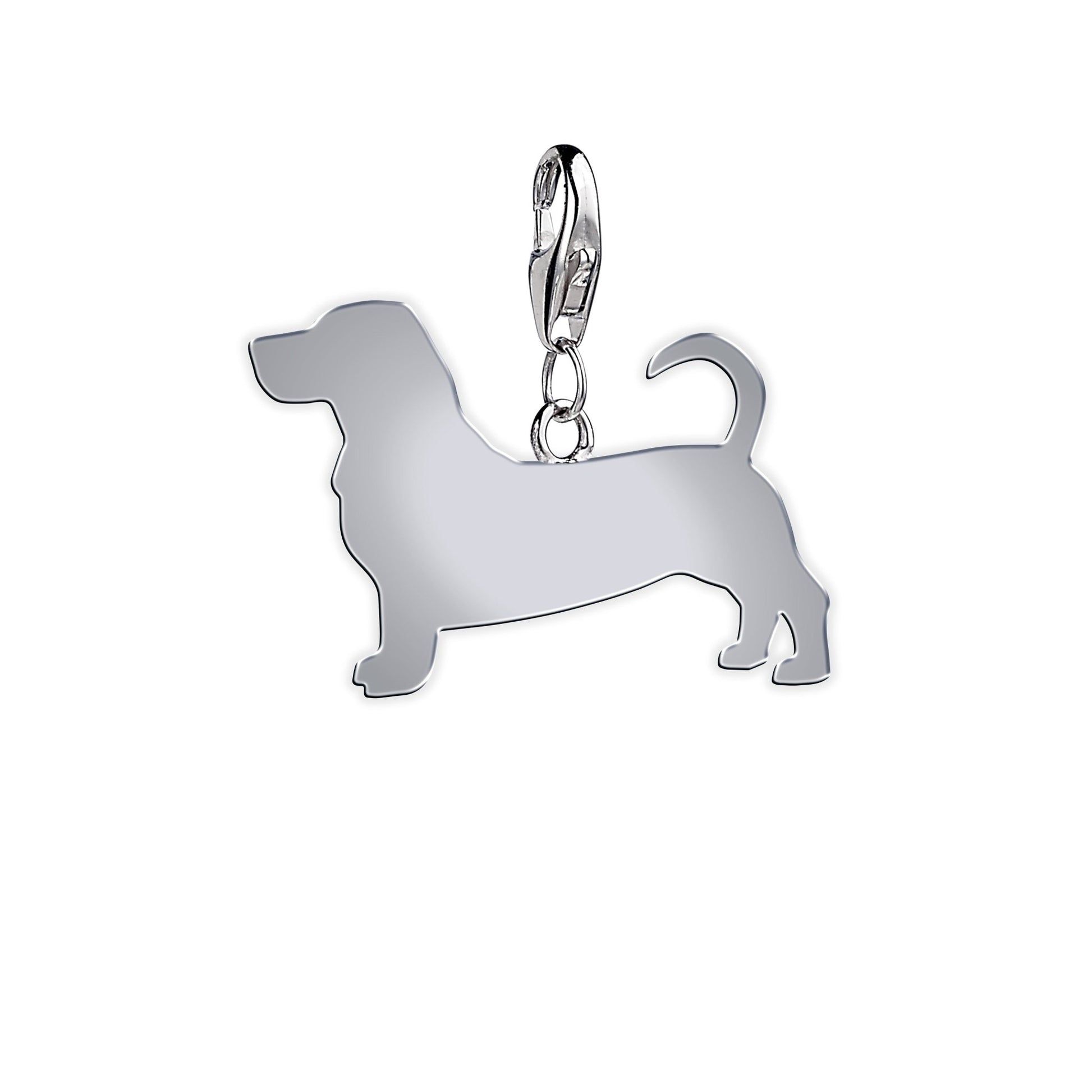 Basset Hound Silhouette Silver Charm - MYLEE London