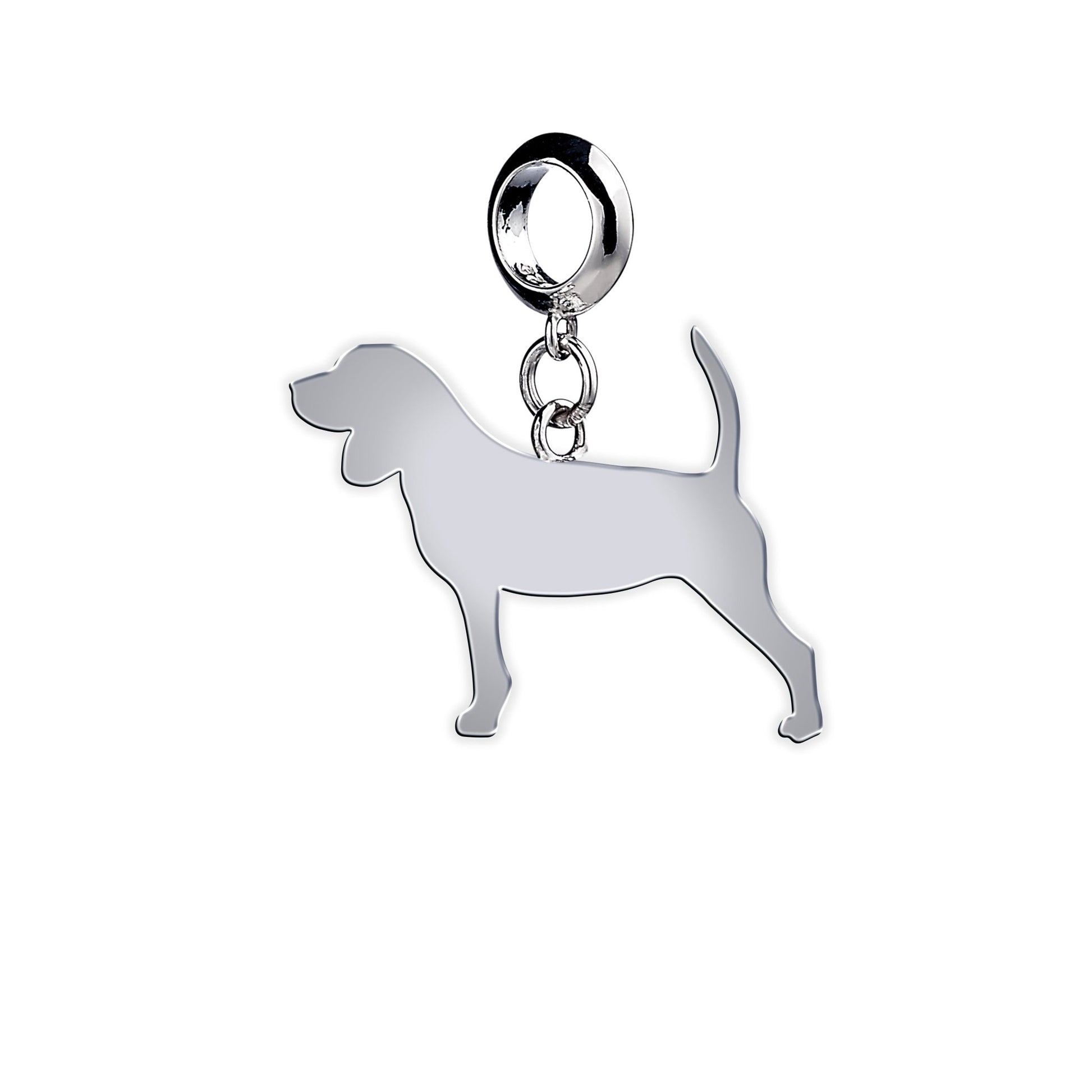 Beagle Silhouette Silver Charm - MYLEE London