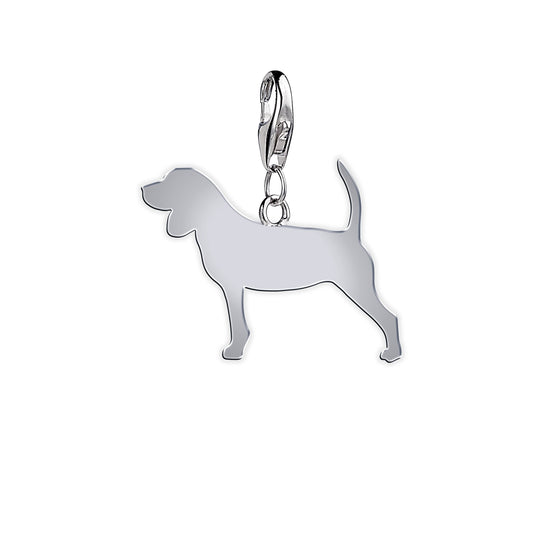 Beagle Silhouette Silver Charm - MYLEE London