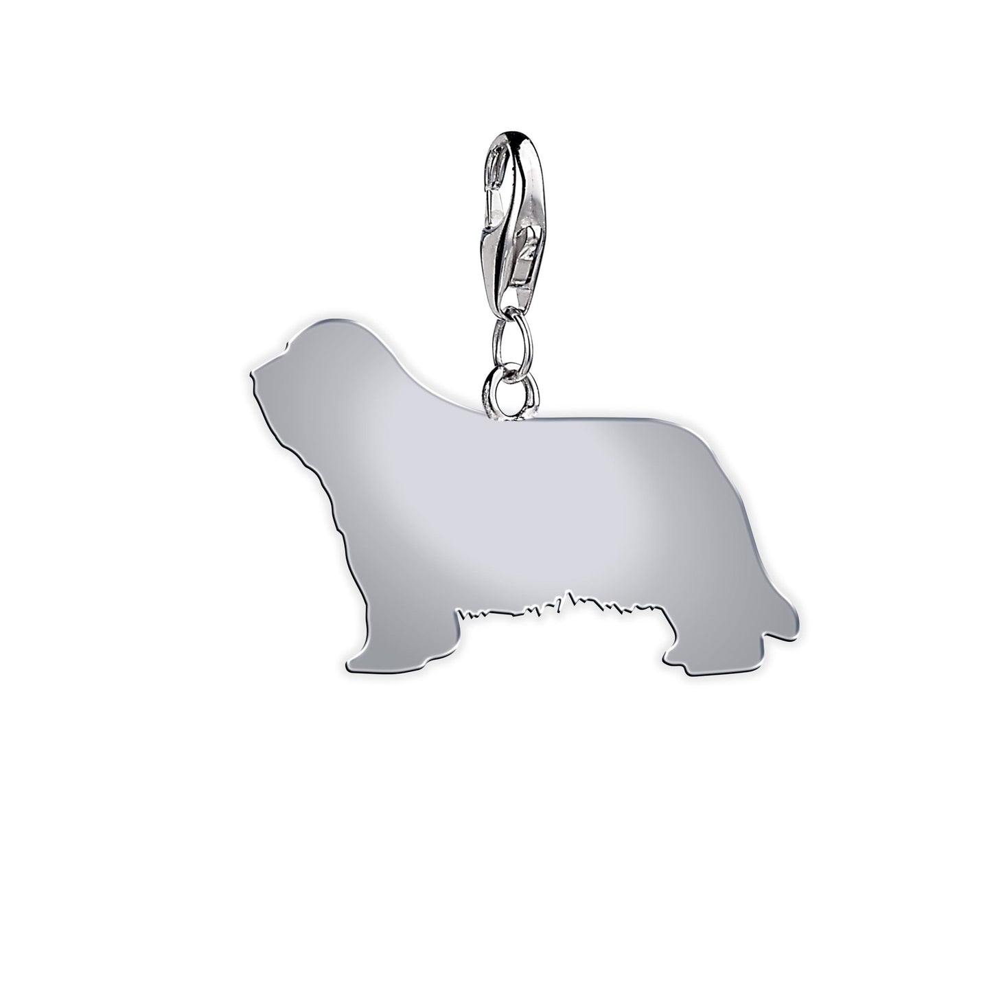 Bearded Collie Silhouette Silver Charm - MYLEE London