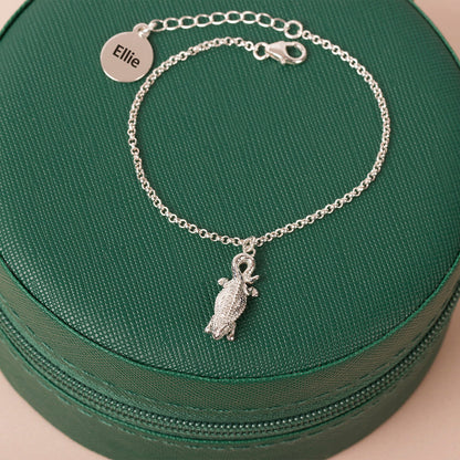 Bearded Dragon Dainty Chain Bracelet - Personalised - Sterling Silver - MYLEE London