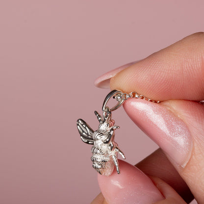 Bee Silver Necklace - Personalised - MYLEE London