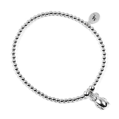 Beetle on Silver Ball Bead Bracelet - MYLEE London