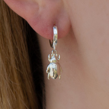 Beetle Silver Earrings - MYLEE London