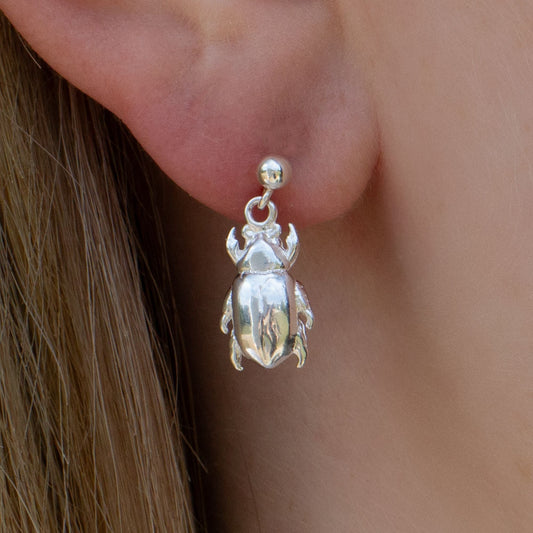 Beetle Silver Earrings - MYLEE London