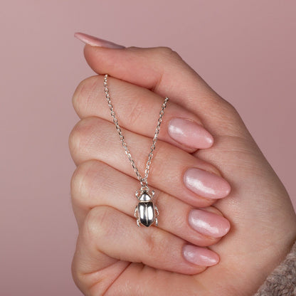 Beetle Silver Necklace - Personalised - MYLEE London