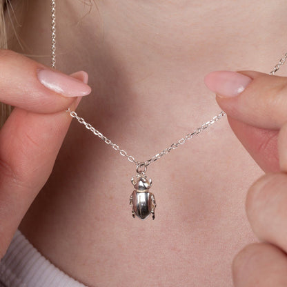 Beetle Silver Necklace - Personalised - MYLEE London