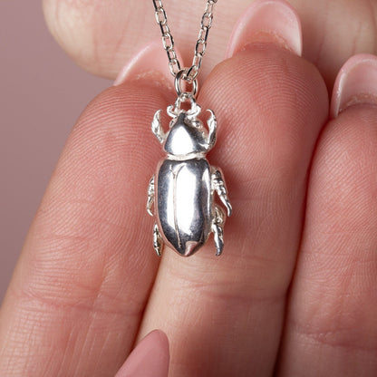 Beetle Silver Necklace - Personalised - MYLEE London