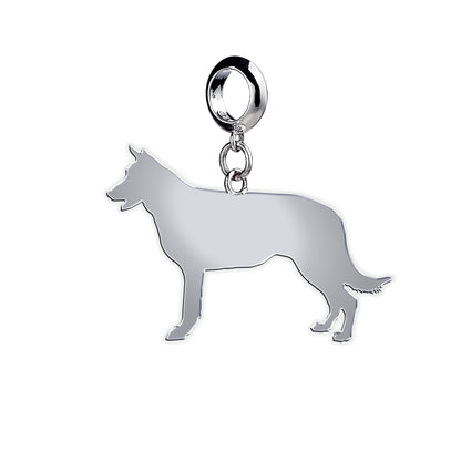 Belgian Shepherd Dog (Groenendael) Silhouette Silver Charm - MYLEE London