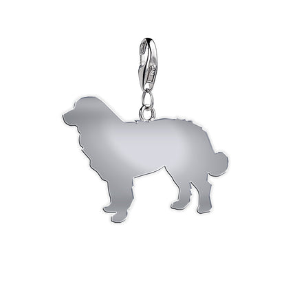 Bernese Mountain Dog Silhouette Silver Charm - MYLEE London