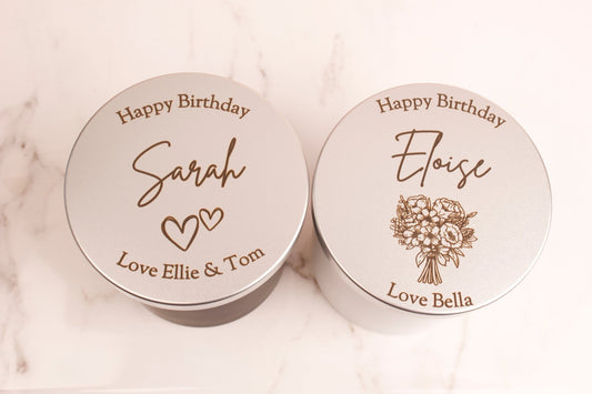 Birthday Soy Wax Scented Candle With Personalised Metal Lid - MYLEE London