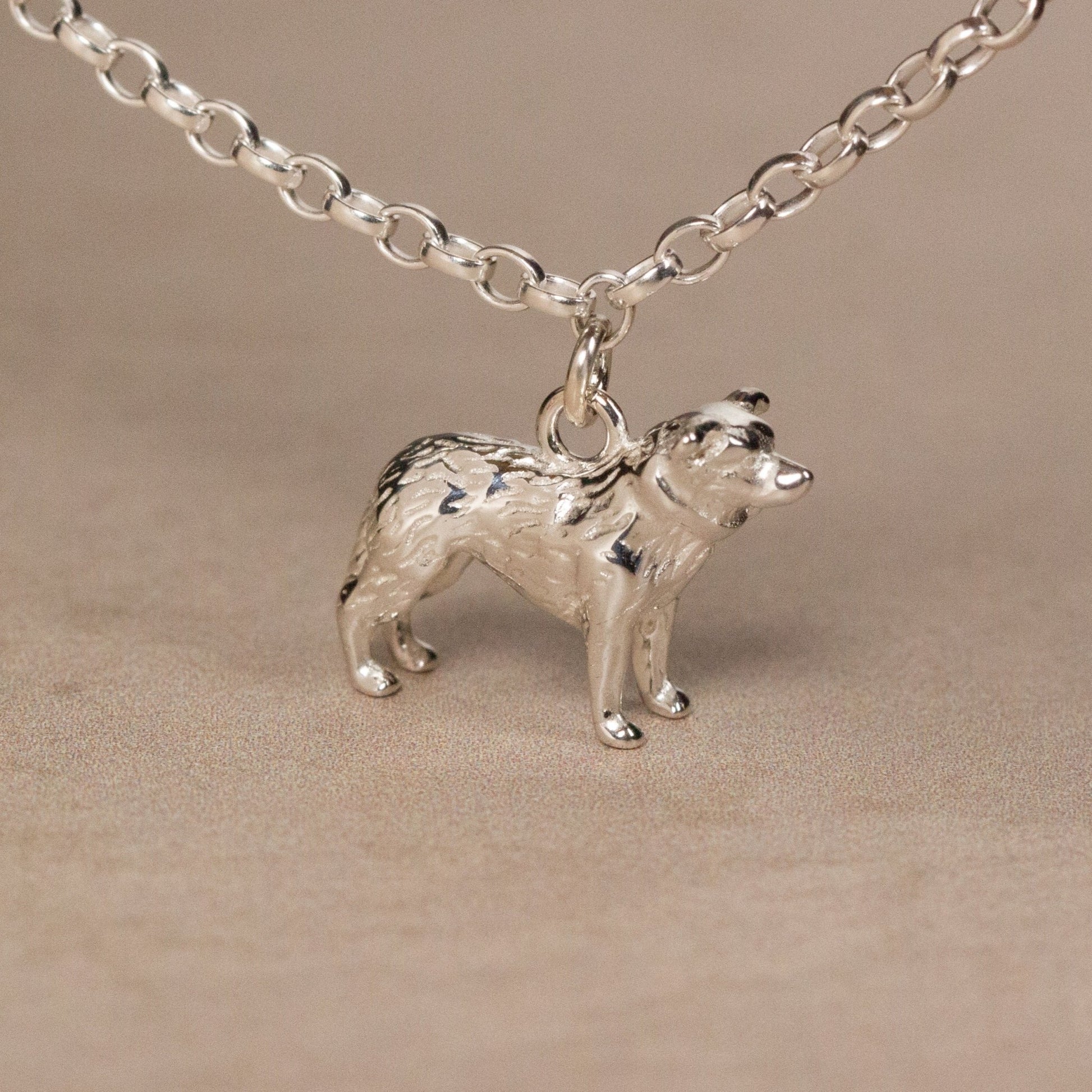 Border Collie Chain Bracelet - Personalised - Sterling Silver - MYLEE London