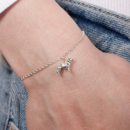 Border Collie Chain Bracelet - Personalised - Sterling Silver - MYLEE London