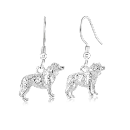 Border Collie Silver Earrings - MYLEE London