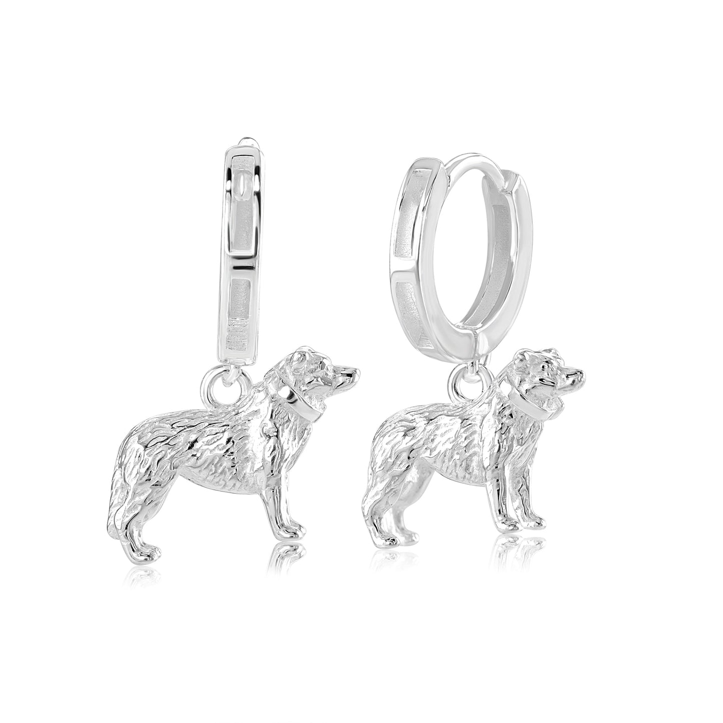 Border Collie Silver Earrings - MYLEE London