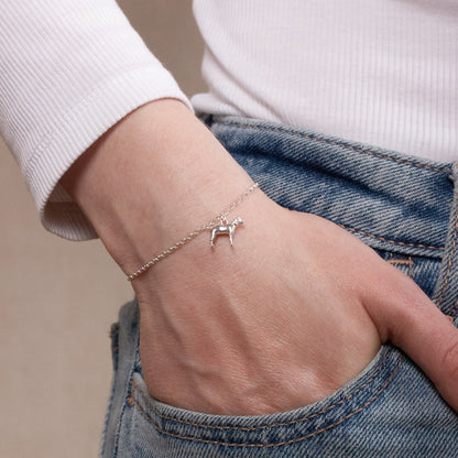 Border Terrier Chain Bracelet - Personalised - Sterling Silver - MYLEE London