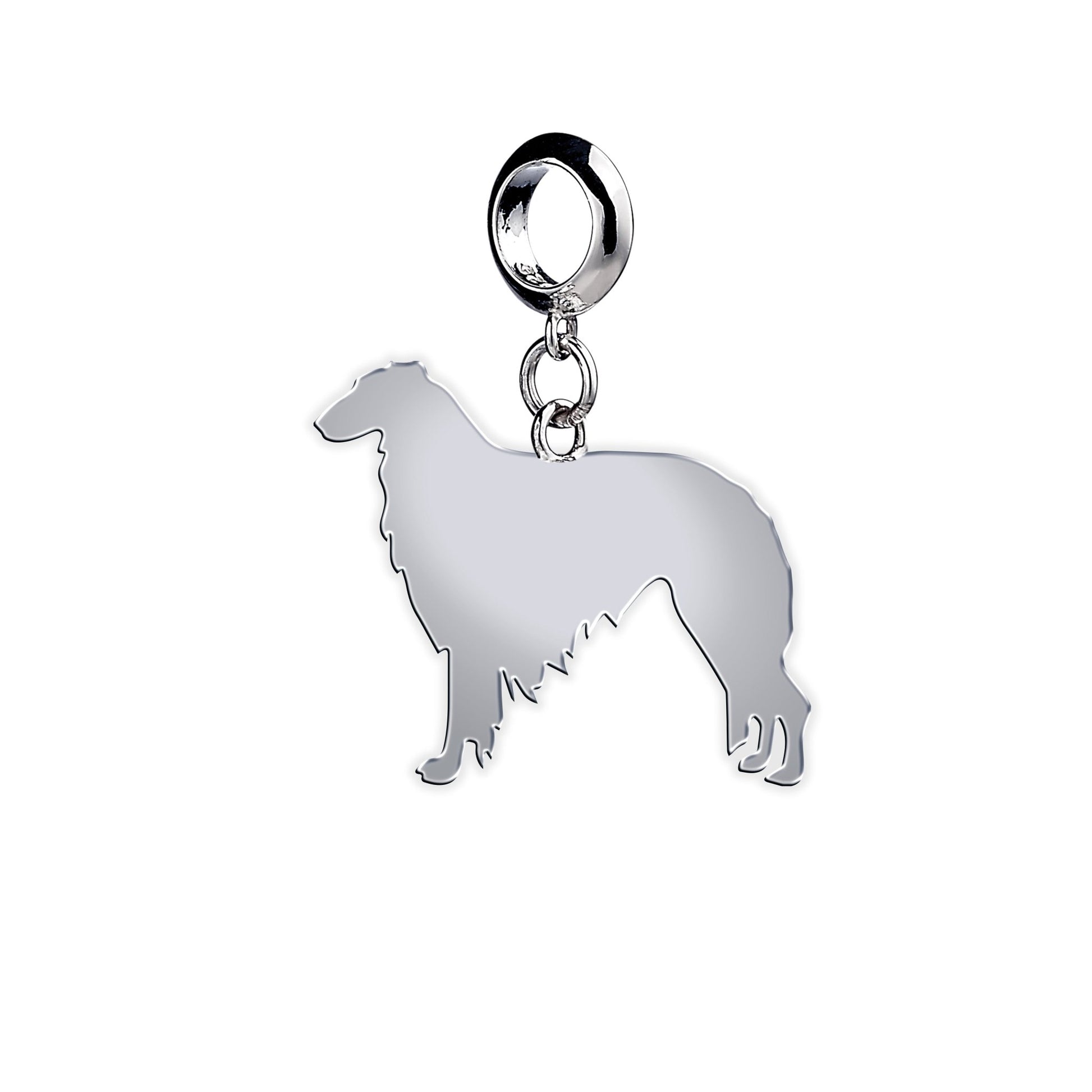 Borzoi Silhouette Silver Charm - MYLEE London