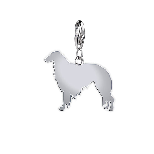 Borzoi Silhouette Silver Charm - MYLEE London