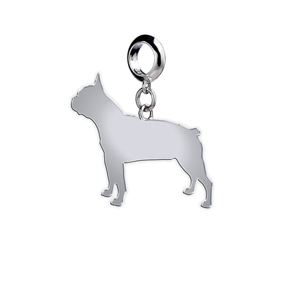 Boston Terrier Silhouette Silver Charm - MYLEE London