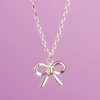 Bow Necklace - Sterling Silver - MYLEE London