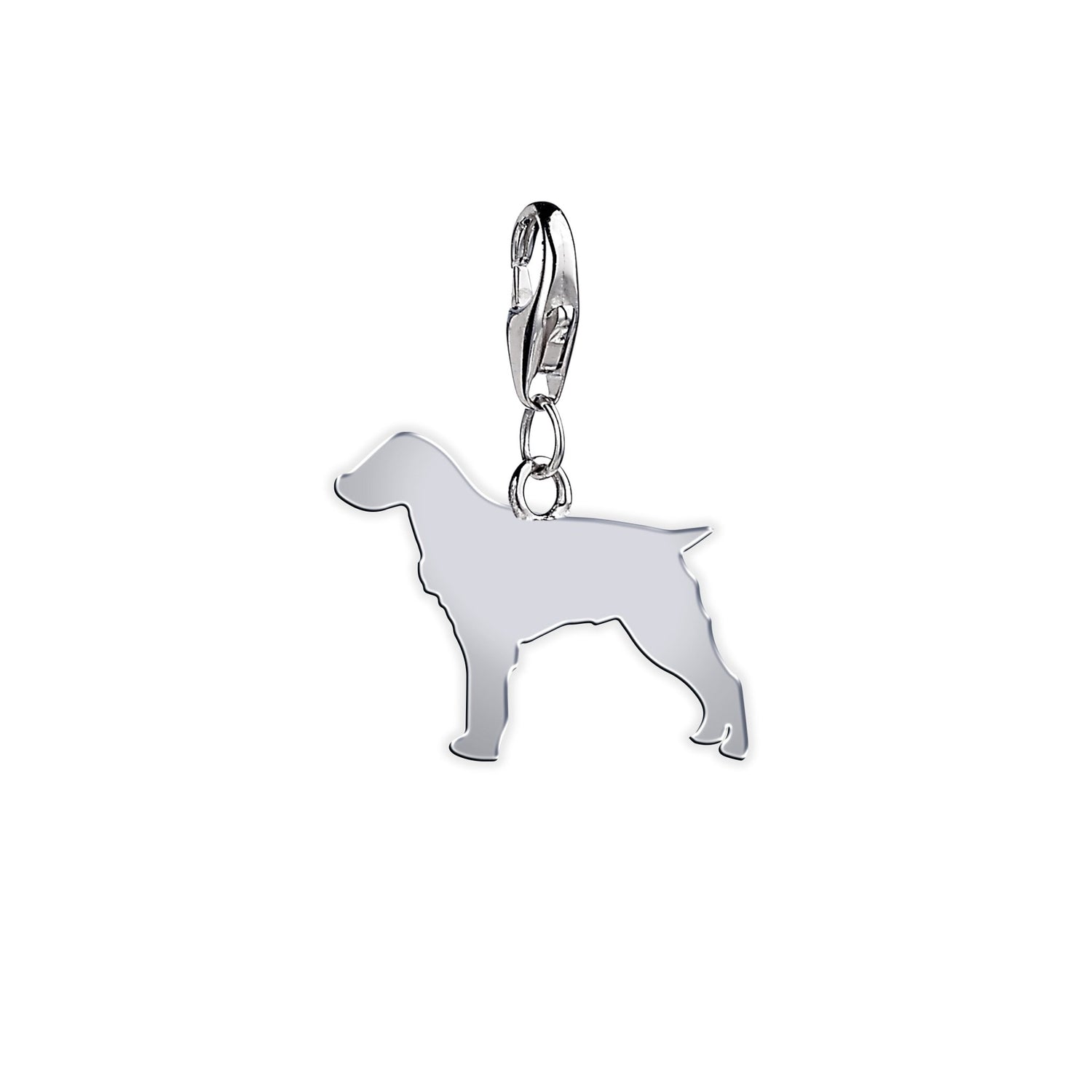 Brittany Spaniel Silhouette Silver Charm - MYLEE London