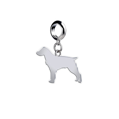 Brittany Spaniel Silhouette Silver Charm - MYLEE London