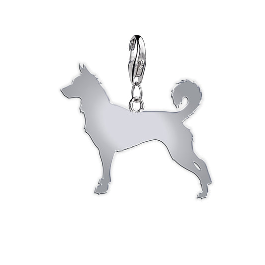 Canaan Dog Silhouette Silver Charm - MYLEE London