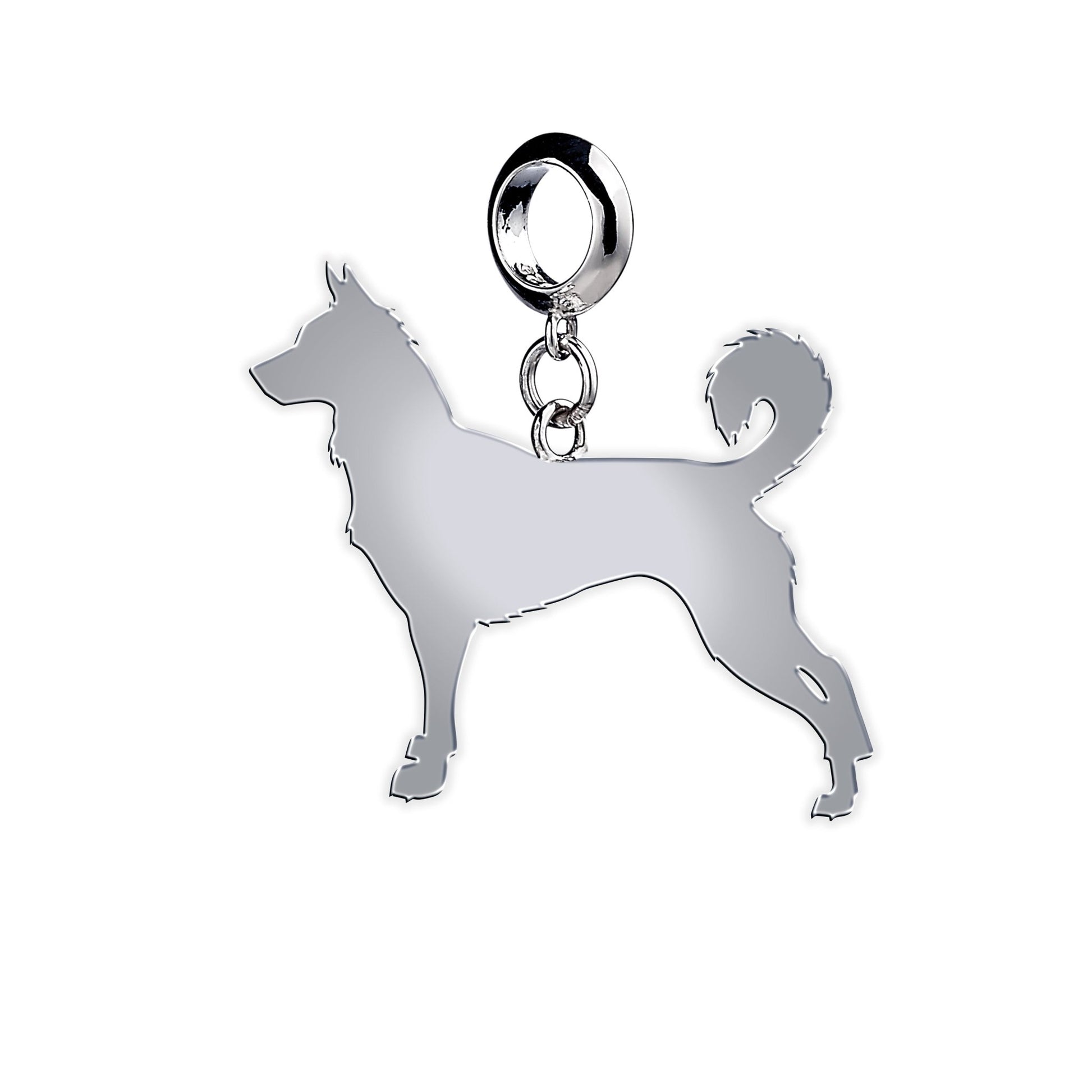 Canaan Dog Silhouette Silver Charm - MYLEE London