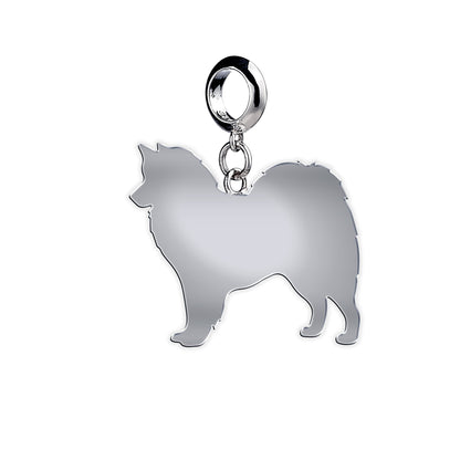 Canadian Eskimo Dog Silhouette Silver Charm - MYLEE London