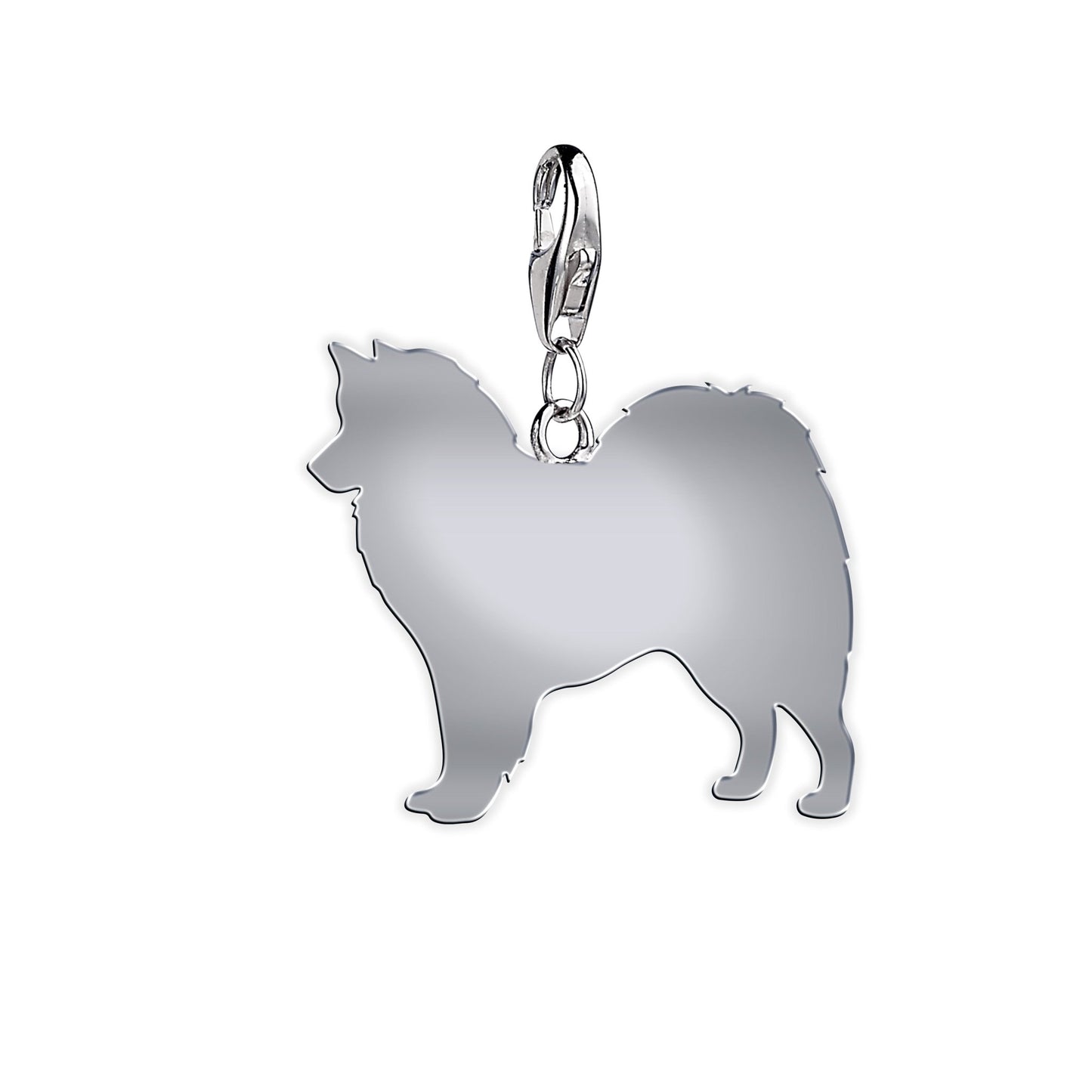 Canadian Eskimo Dog Silhouette Silver Charm - MYLEE London