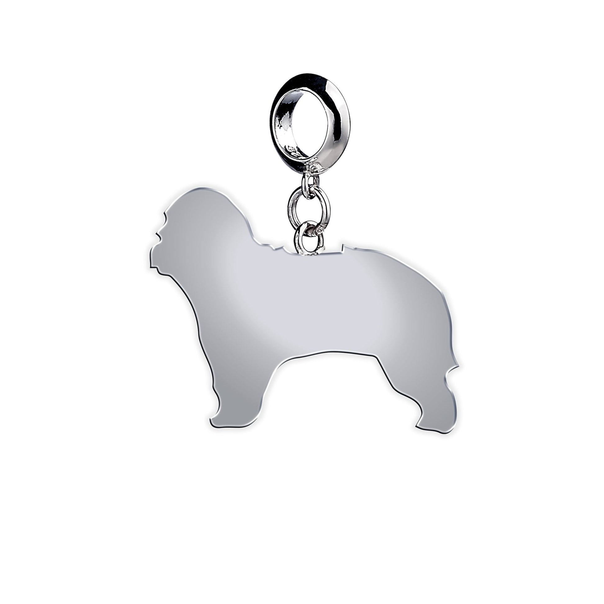 Catalan Sheepdog Silhouette Silver Charm - MYLEE London