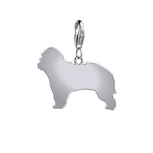 Catalan Sheepdog Silhouette Silver Charm - MYLEE London