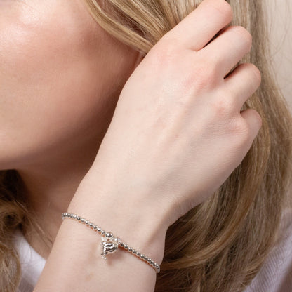 Chicken Silver Ball Bead Bracelet - Personalised - MYLEE London