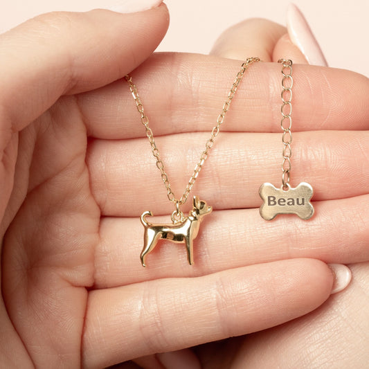 Chihuahua Gold Necklace - Personalised - MYLEE London