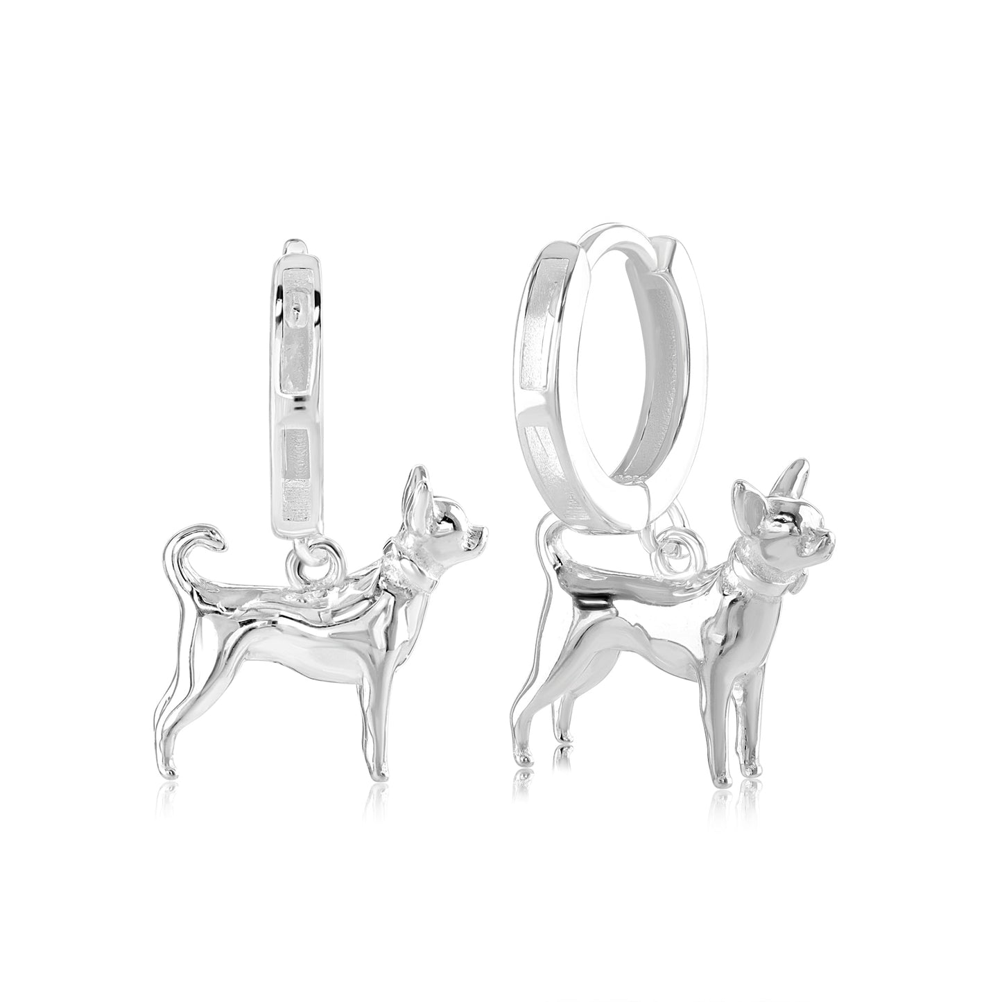 Chihuahua Silver Earrings - MYLEE London