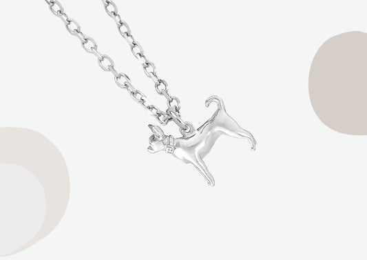 Chihuahua Silver Necklace - Personalised - MYLEE London