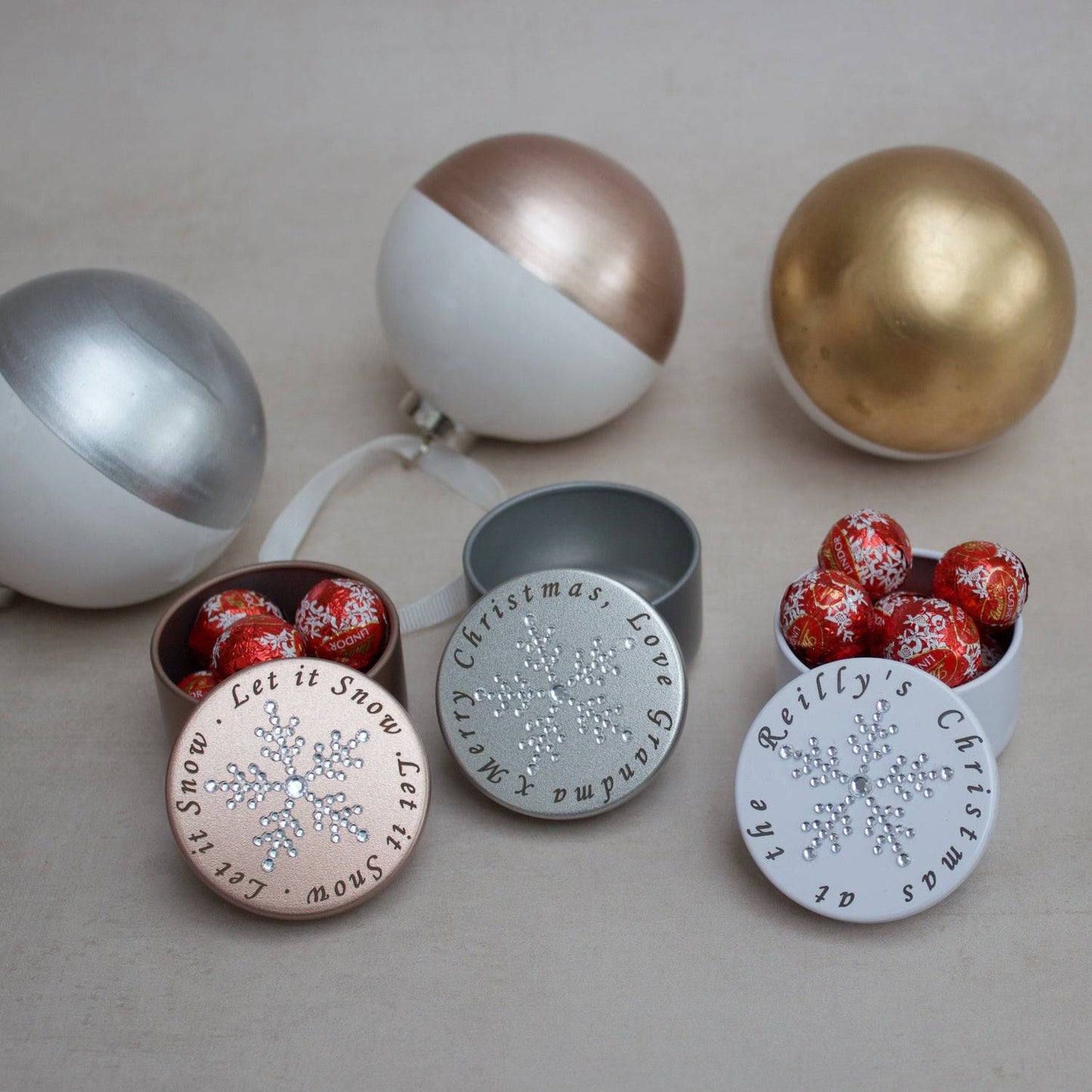 Christmas Personalised Metal Trinket Tins - MYLEE London